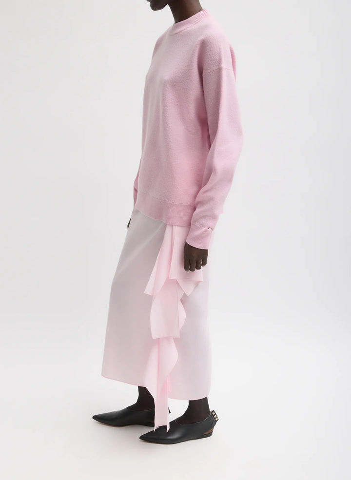 Boiled Wool Crewneck Easy Pullover - Pink