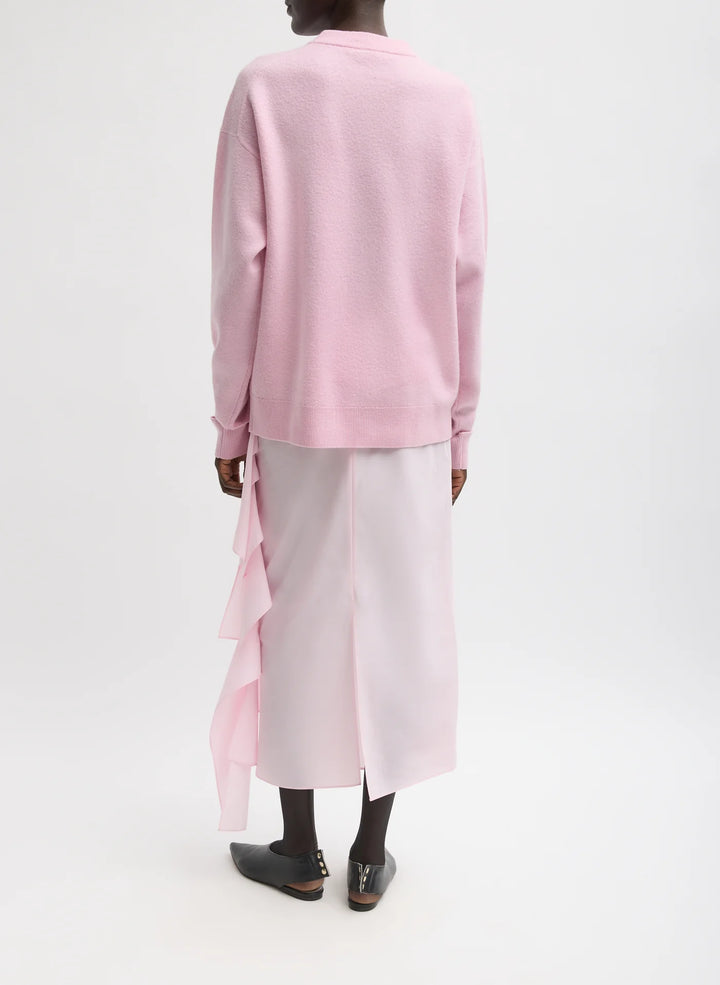 Boiled Wool Crewneck Easy Pullover - Pink