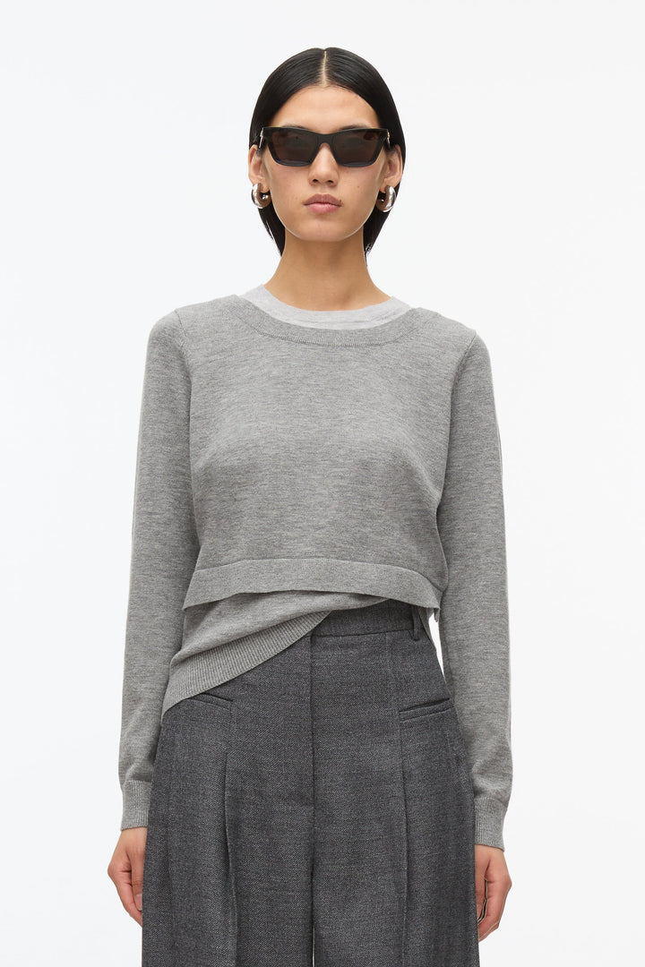 Layered Knit Pullover with Keyhole - More Colors Available