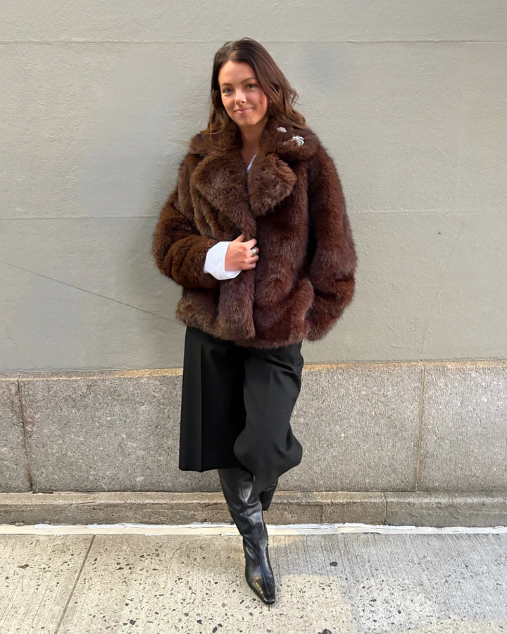 The Kovack Faux Fur Jacket - Chocolate