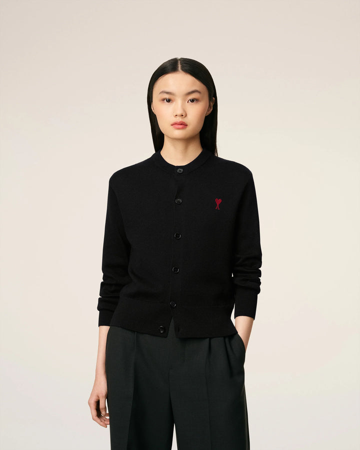 Wool Ami De Coeur Cardigan - Black