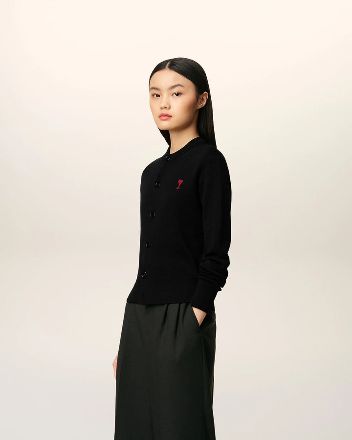 Wool Ami De Coeur Cardigan - Black