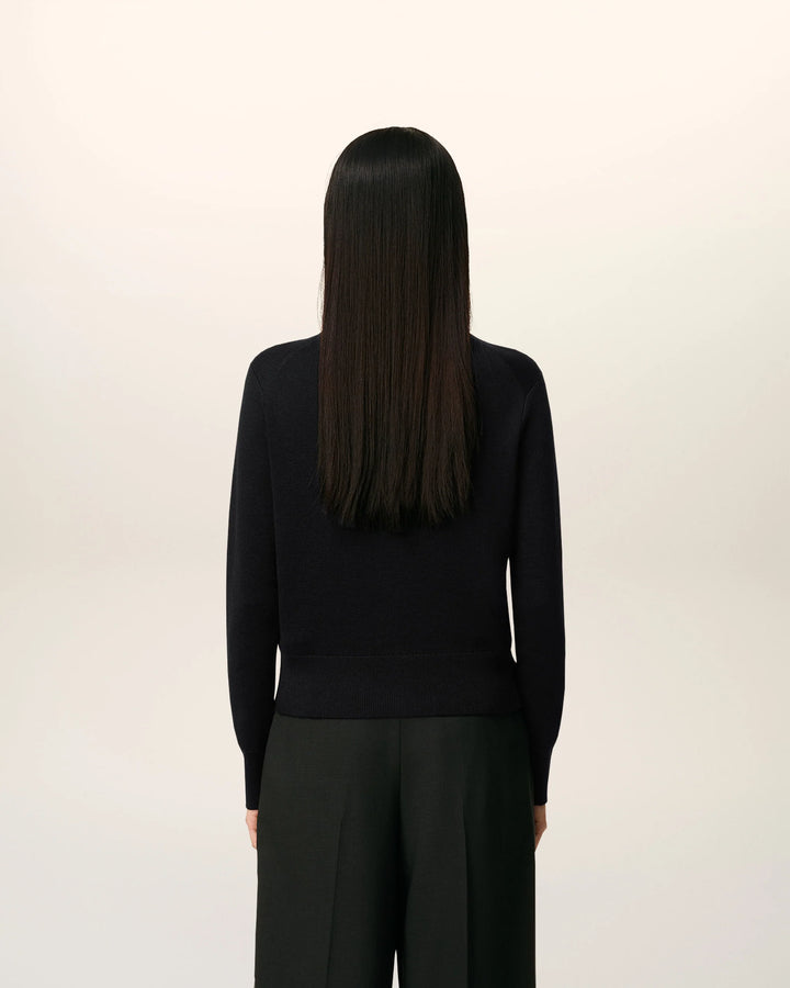 Wool Ami De Coeur Cardigan - Black