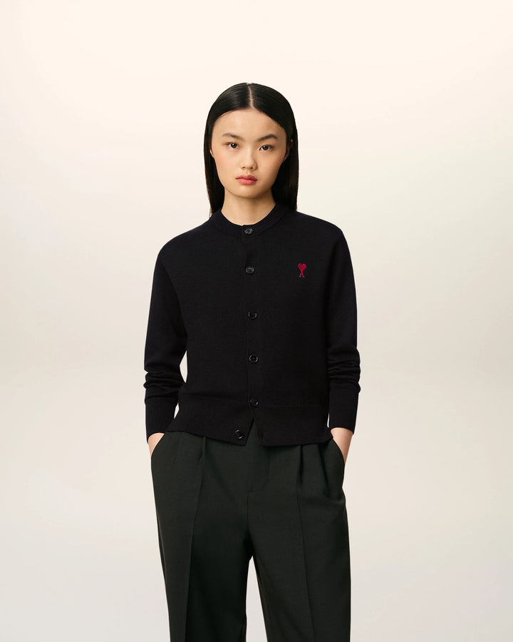 Wool Ami De Coeur Cardigan - Black