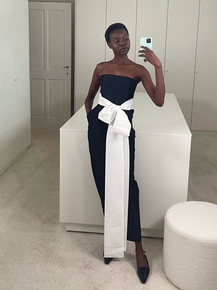 LINA DRESS - Black/White