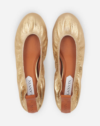 THE BALLERINA FLAT IN METALLIC LEATHER - More Colors Available