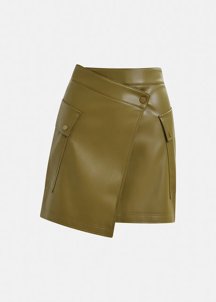 GRADUAL FAUX Leather Mini Skirt - More Colors Available