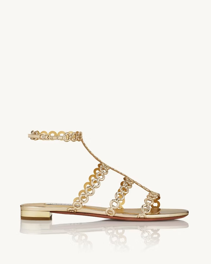 Infinity Chain Sandal Flat - Gold