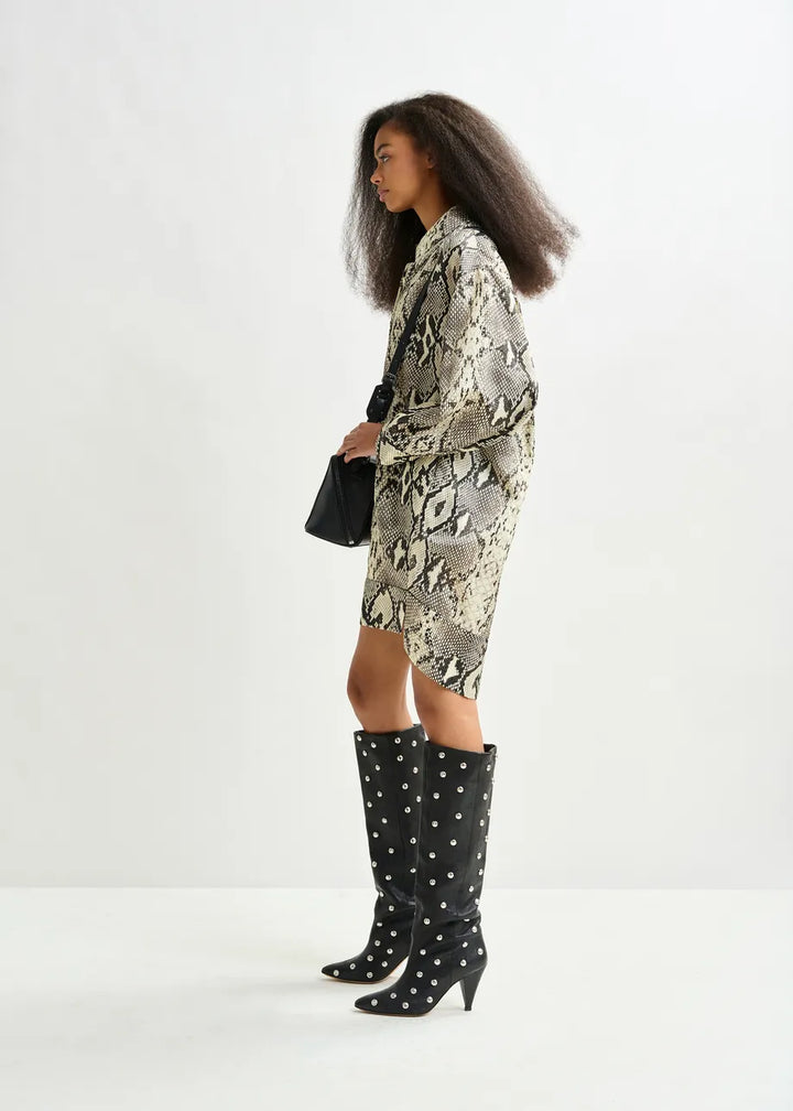 ILLUMINATA SHIRT MINIDRESS - Snakeskin Multi