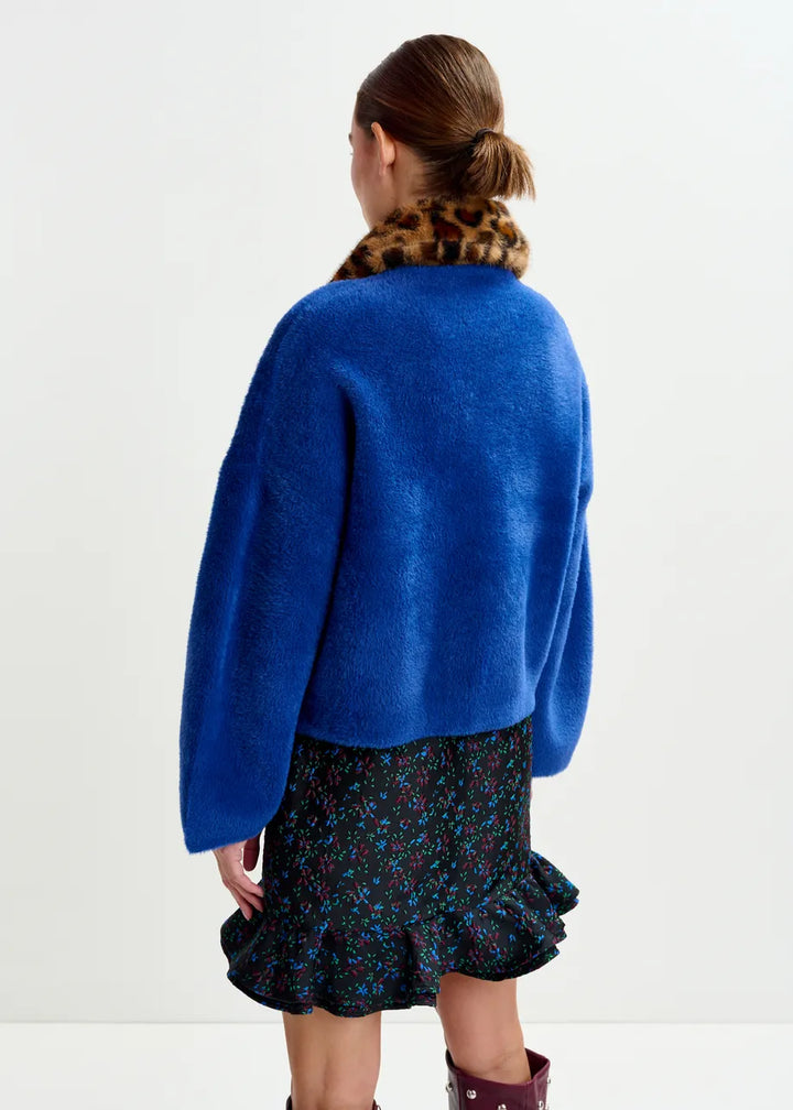 INTENTION JACKET WITH COLLAR - Black/Blue/Brown