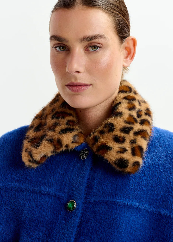 INTENTION JACKET WITH COLLAR - Black/Blue/Brown