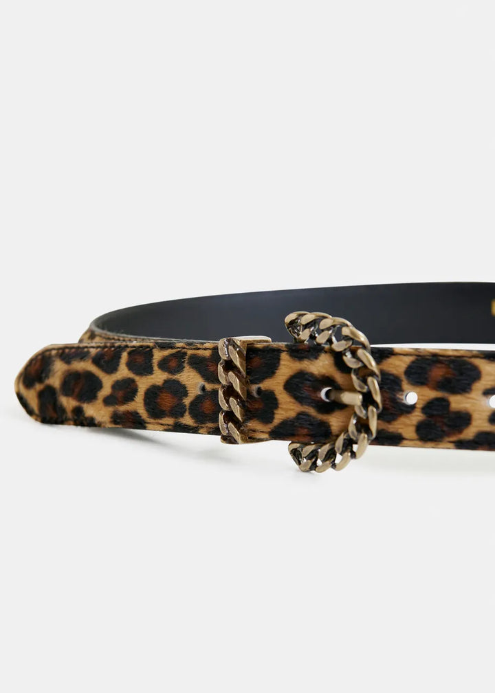 IPONY PONY LEATHER BELT - Leopard