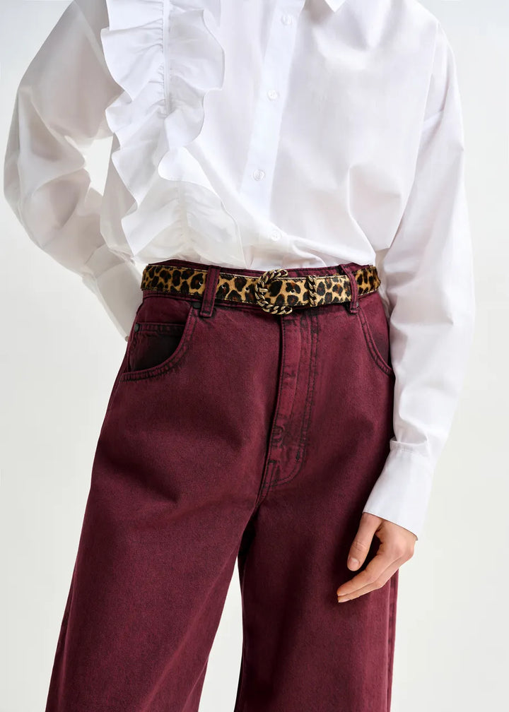 IPONY PONY LEATHER BELT - Leopard
