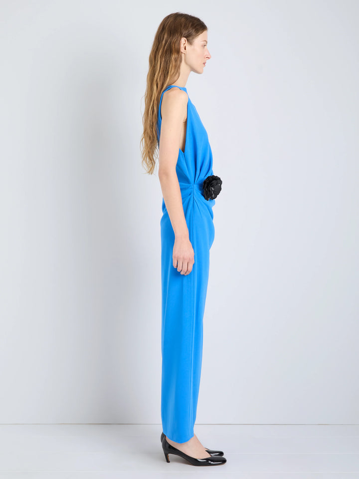 Indria Dress in Matte Double Crepe - New Blue