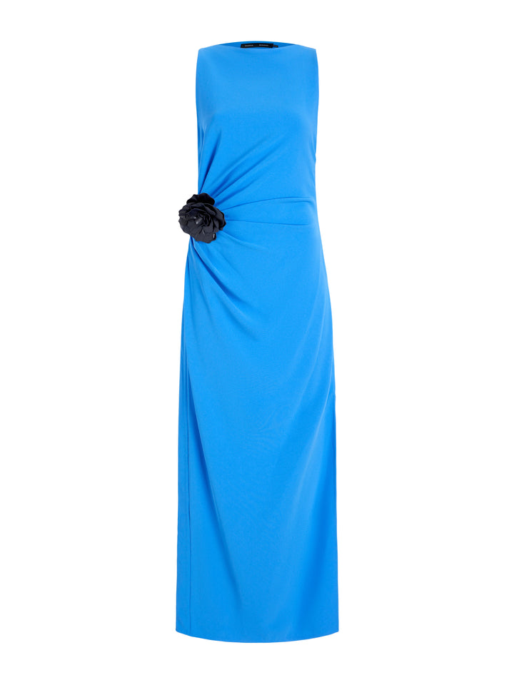 Indria Dress in Matte Double Crepe - New Blue