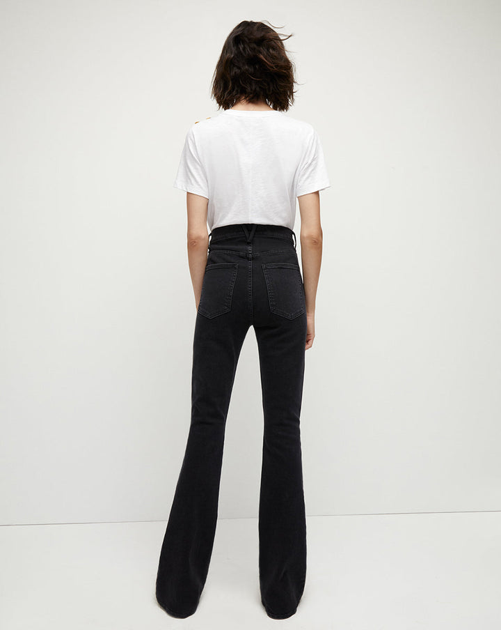BEVERLY SKINNY FLARE JEAN - Washed Onyx