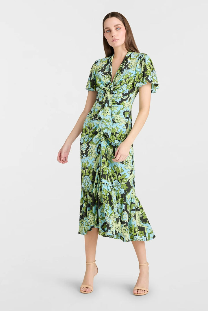 DAMASK PEETA DRESS - Pink Poppy Multi