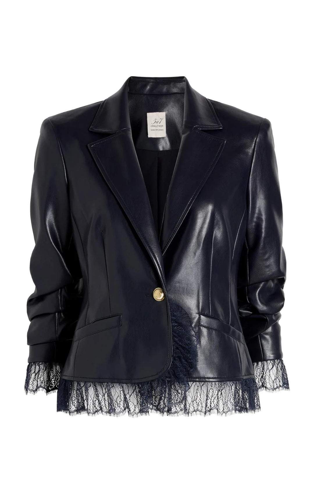 VEGAN LEATHER LE PETIT ROXIE BLAZER - Black