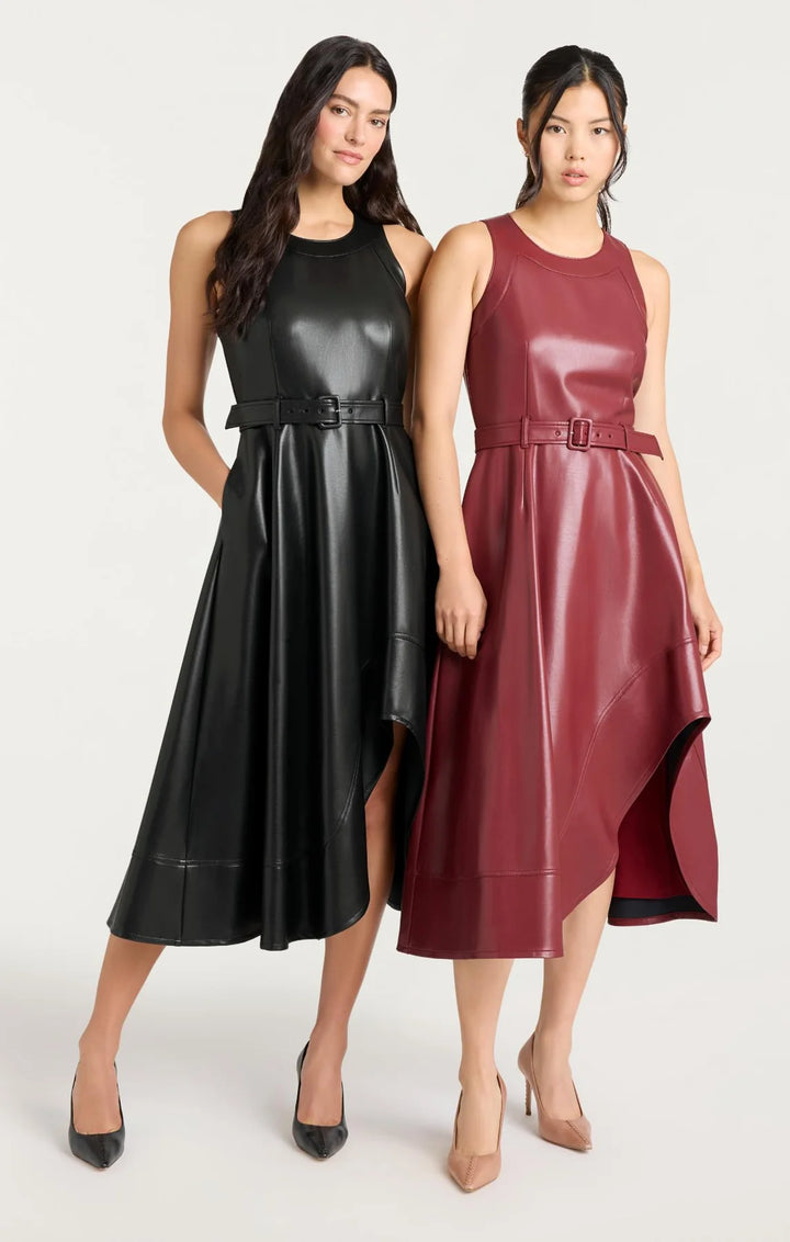VEGAN LEATHER ZELDA DRESS - More Colors Available