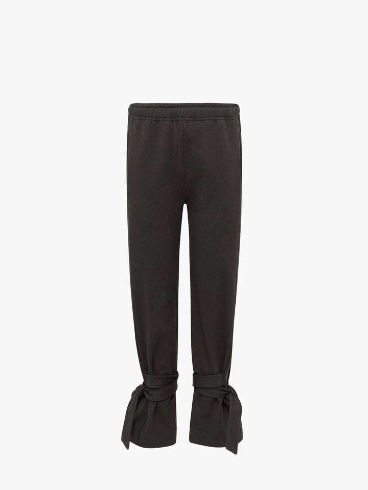 TIED BOW JOGGERS - Dark Brown Melange