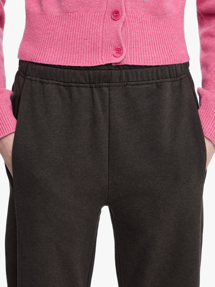 TIED BOW JOGGERS - Dark Brown Melange