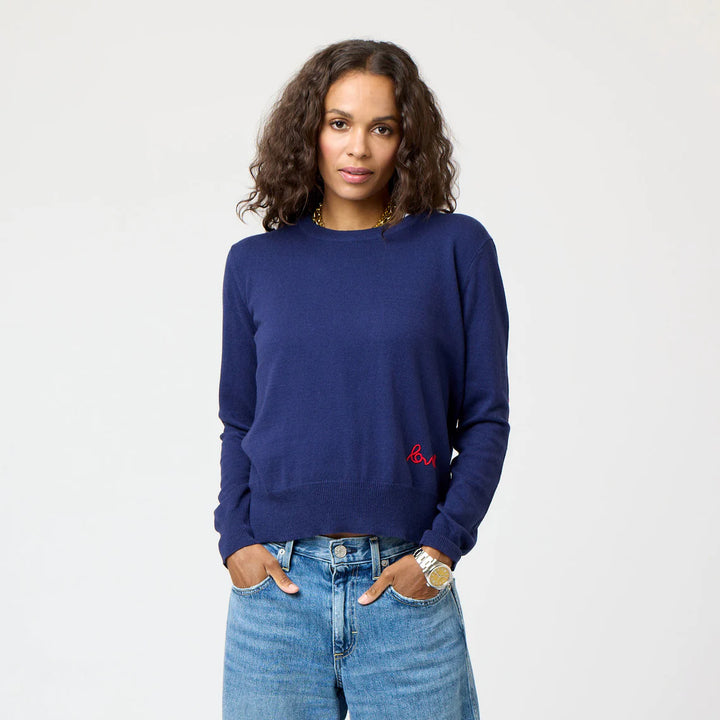 Patchwork Cotton Pullover - Indigo