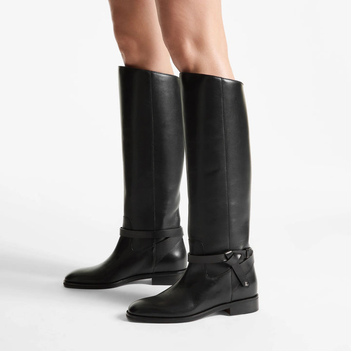 Lawton Knee Boot Flat - Black