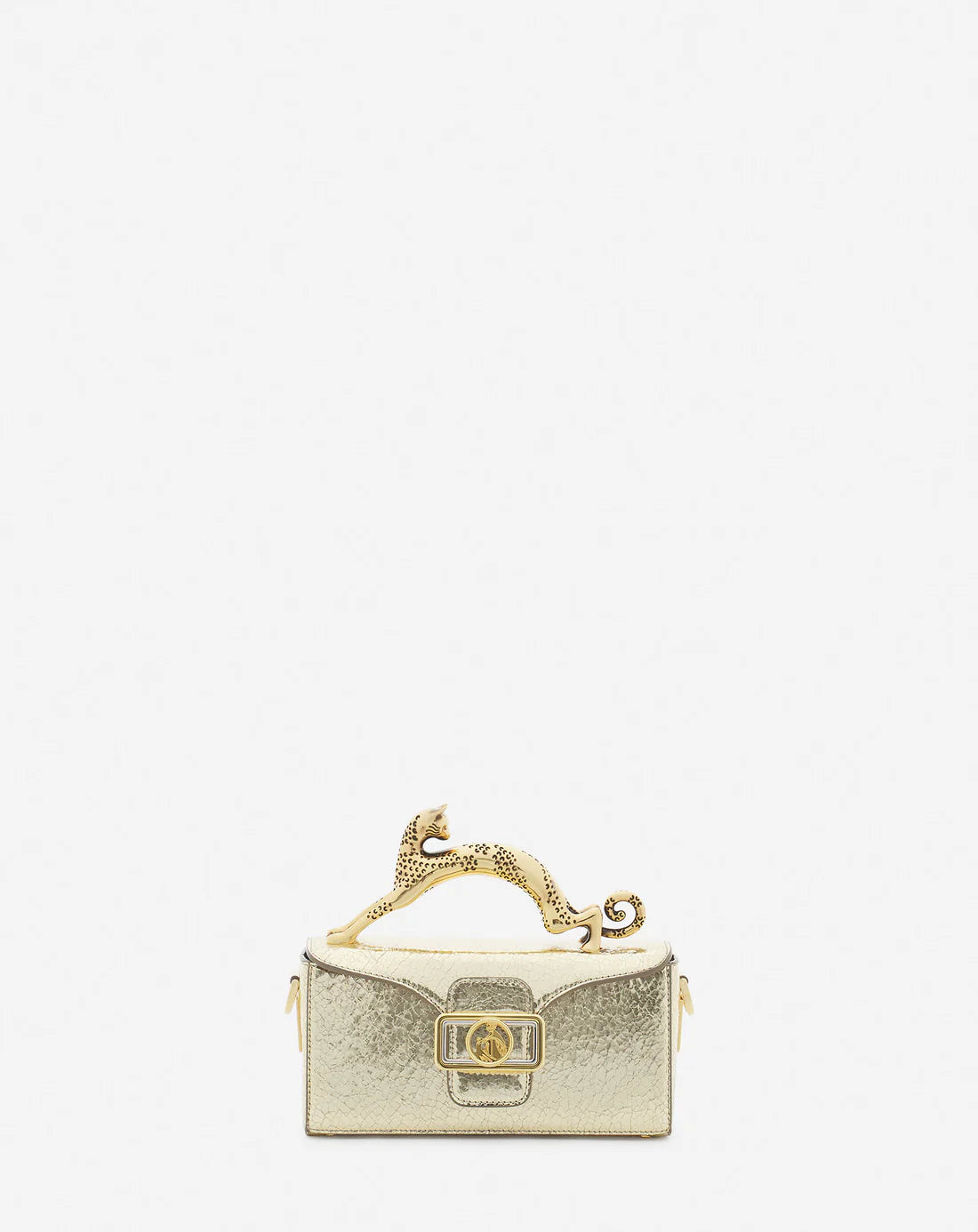 Nano Pencil Cat Bag in Crackled Metallic Leather - Gold – Coplons
