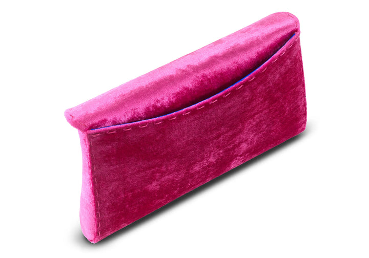Lee Small CRUSHED VELVET POUCHET - Fuchsia