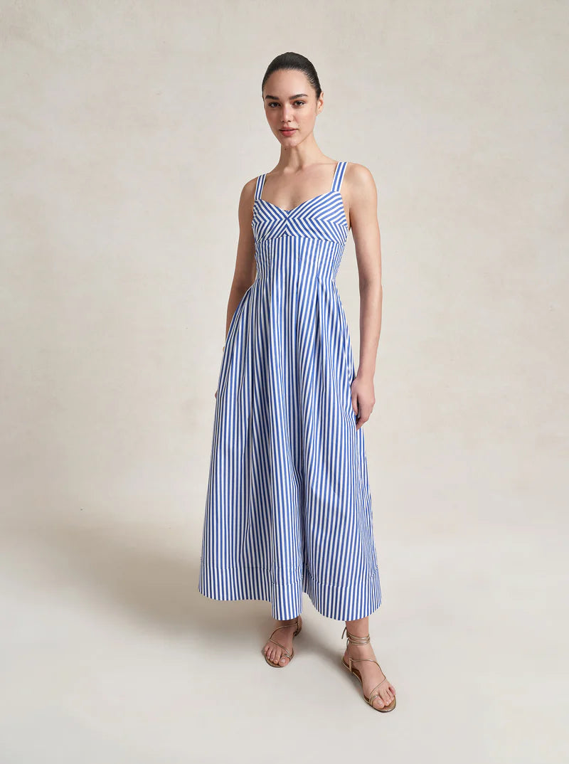 madeline blue dress Madeleine in & White Stripe – Coplons plus size Bridesmaid This best selling cotton Lina Printed Midi Dress Color:Apricot (As seen on the photo)
