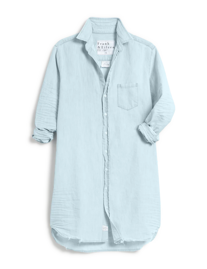 MARY CLASSIC SHIRT DRESS - CLASSIC BLUE TATTERED WASH