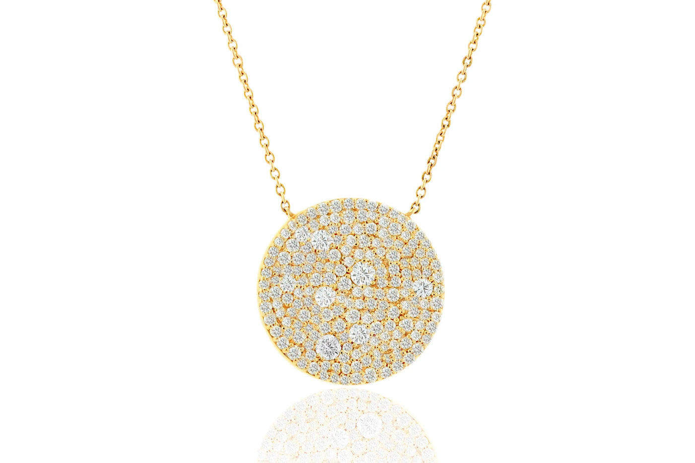 14K Large Scattered Diamond Necklace - Yellow Gold