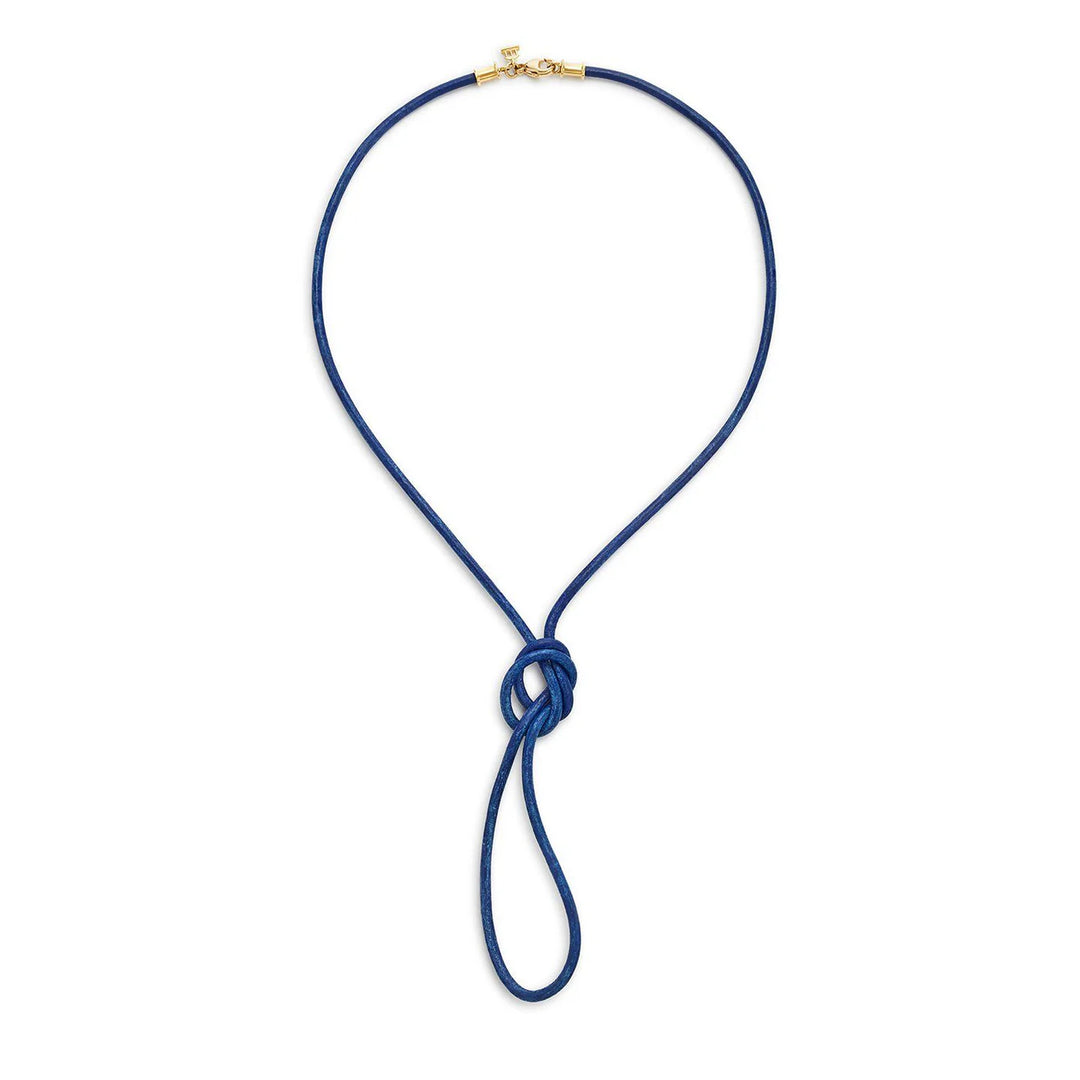 18K Blue Leather Cord - 32"