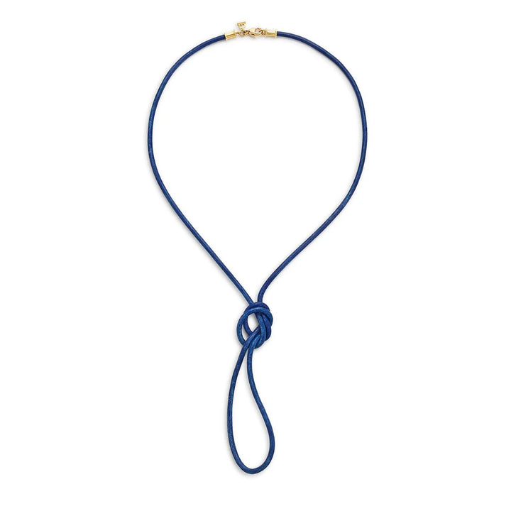 18K Blue Leather Cord - 32"
