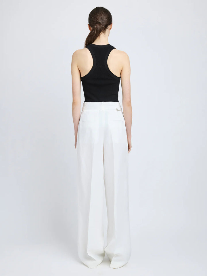 JULES PANT IN LINEN VISCOSE - Off-White