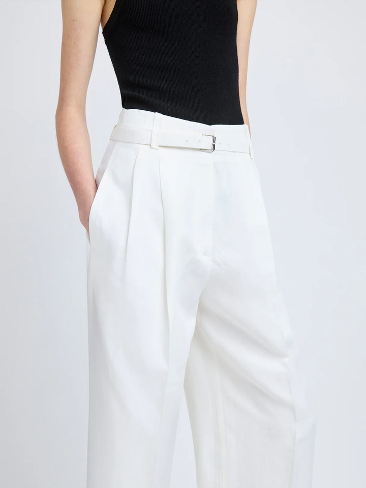 JULES PANT IN LINEN VISCOSE - Off-White