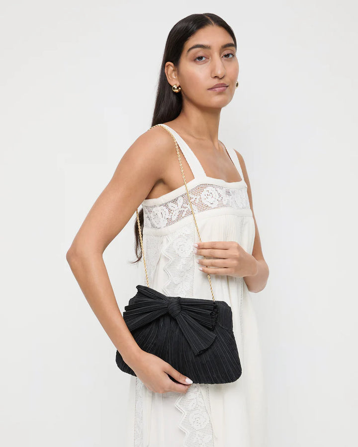 RAYNE PLEATED BOW CLUTCH - More Colors Available