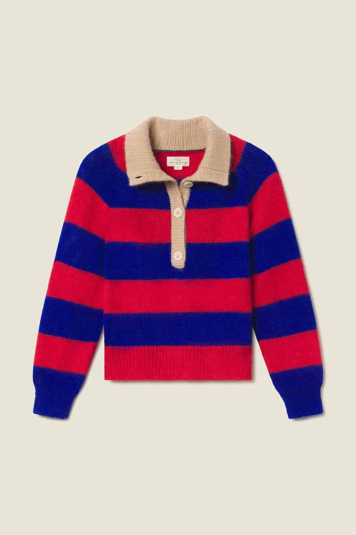 Juneau Sweater - Red/Blue Stripe