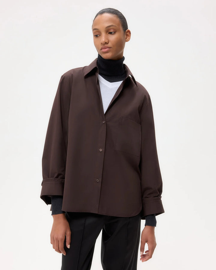 Next Morning Shirt in Super Compact Poplin - Chocolate