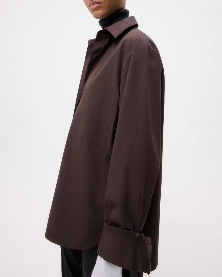 Next Morning Shirt in Super Compact Poplin - Chocolate