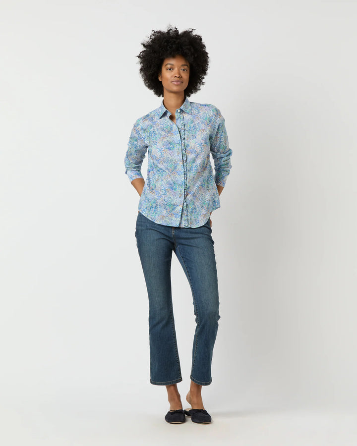 Julie Shirt - Blue Fields Of Eden Liberty Fabric