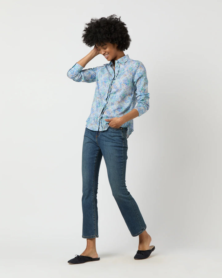 Julie Shirt - Blue Fields Of Eden Liberty Fabric
