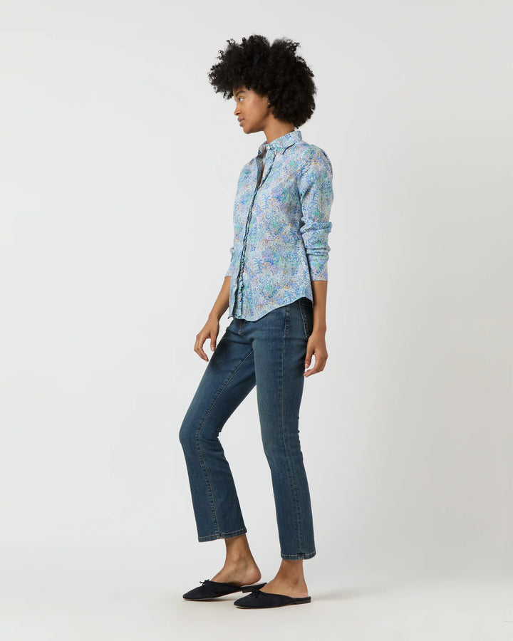 Julie Shirt - Blue Fields Of Eden Liberty Fabric