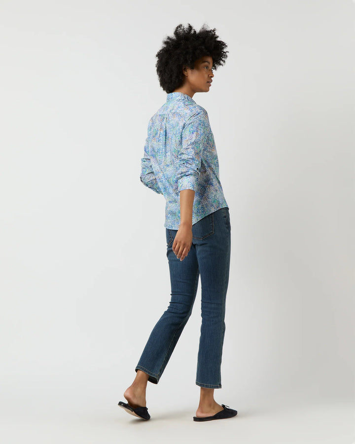 Julie Shirt - Blue Fields Of Eden Liberty Fabric