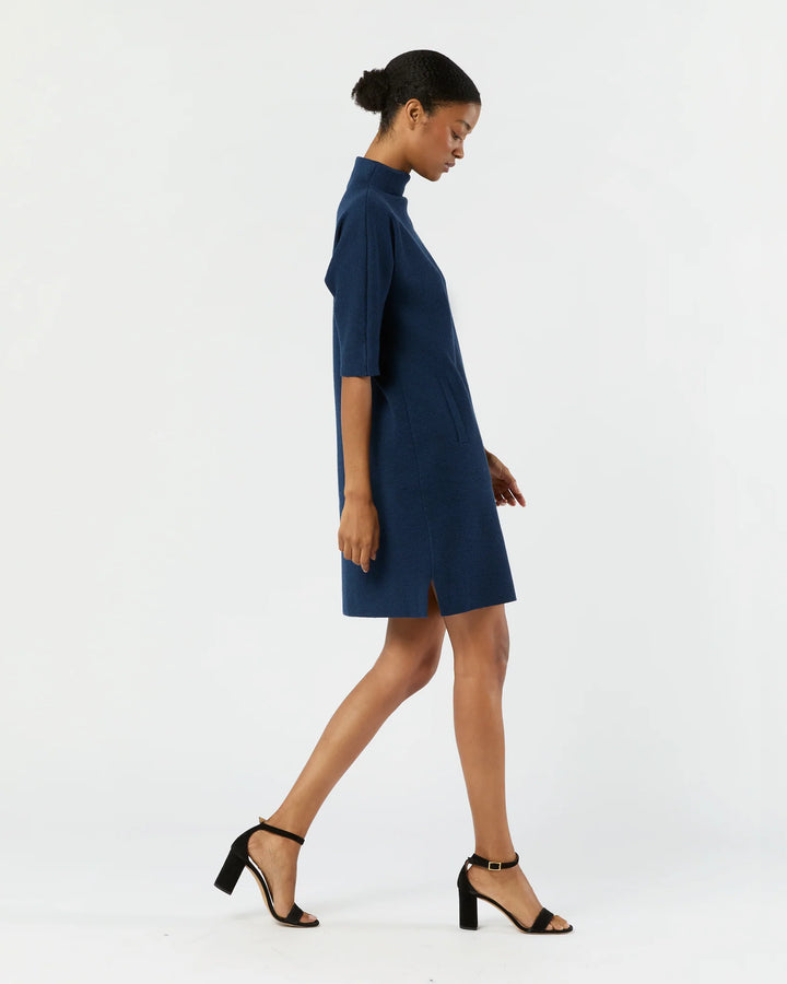 Rowan Short-Sleeved Funnel-Neck Dress - More Colors Available