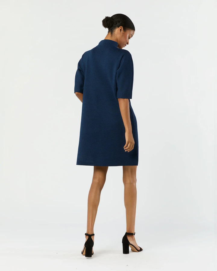 Rowan Short-Sleeved Funnel-Neck Dress - More Colors Available