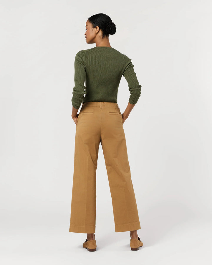 Frankie Cropped Pant - British Khaki Stretch Twill