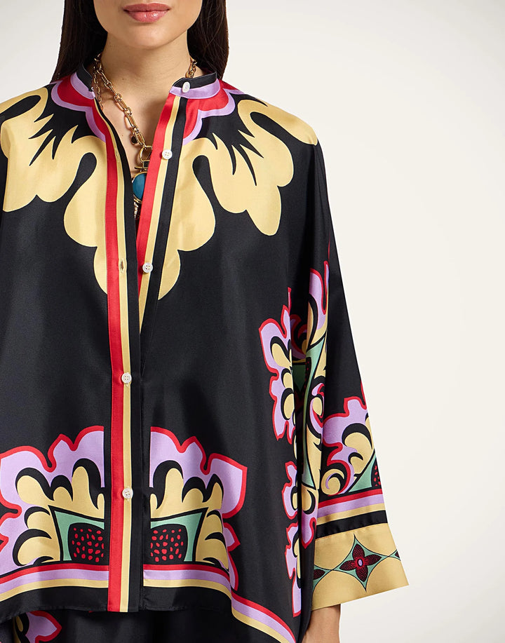 Foulard Shirt - Palazzo Placée Lilac in Silk Twill