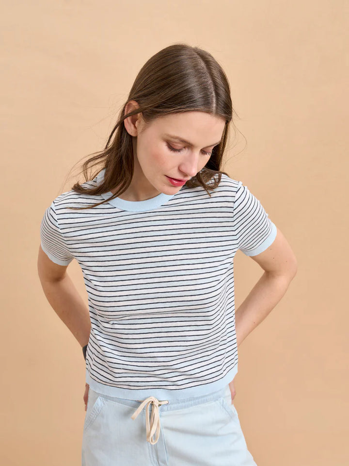 Short Sleeve Ronnie Tee - Blue Stripe
