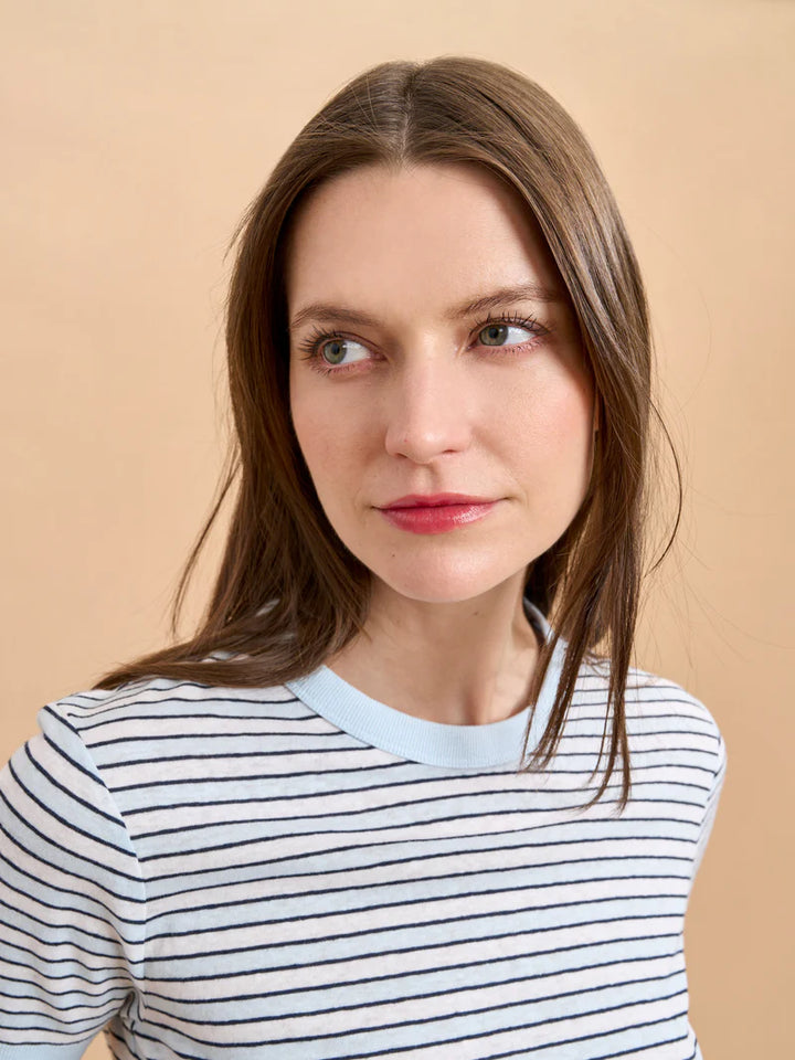 Short Sleeve Ronnie Tee - Blue Stripe